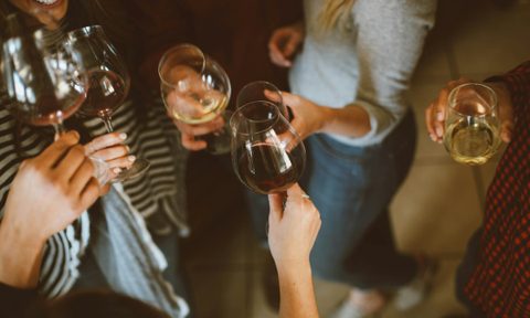 People drinking wine together