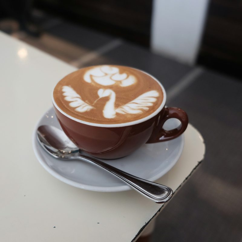 Cappuccino with a design in the foam
