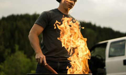 Man grilling