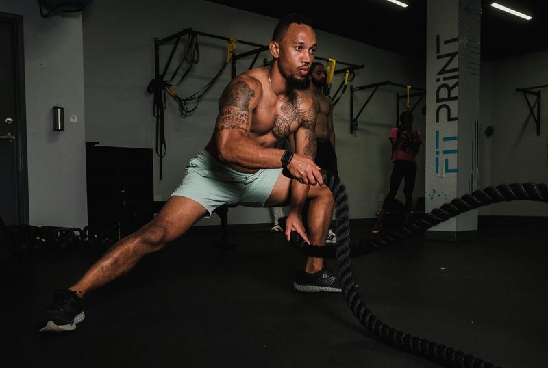 Man doing HIIT workout.