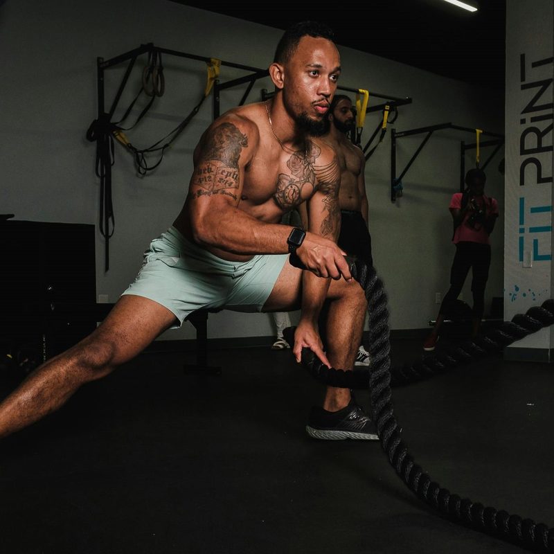 Man doing HIIT workout.