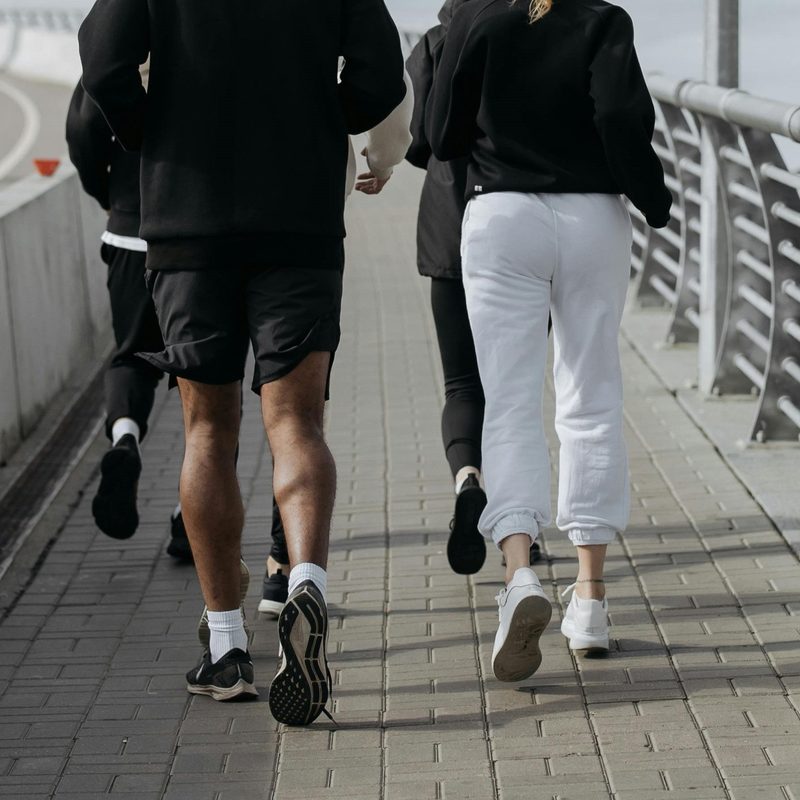 Group of people running