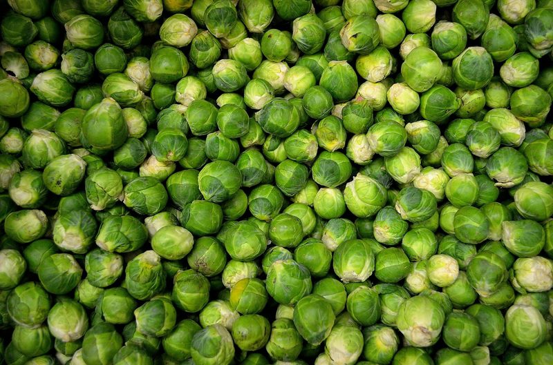 Container of brussels sprouts