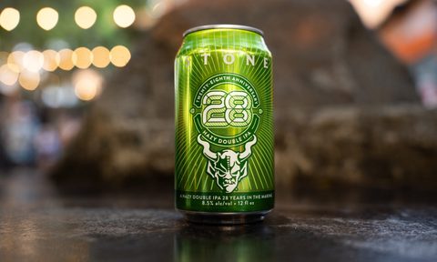 Stone Brewing 28th anniversary hazy double IPA.