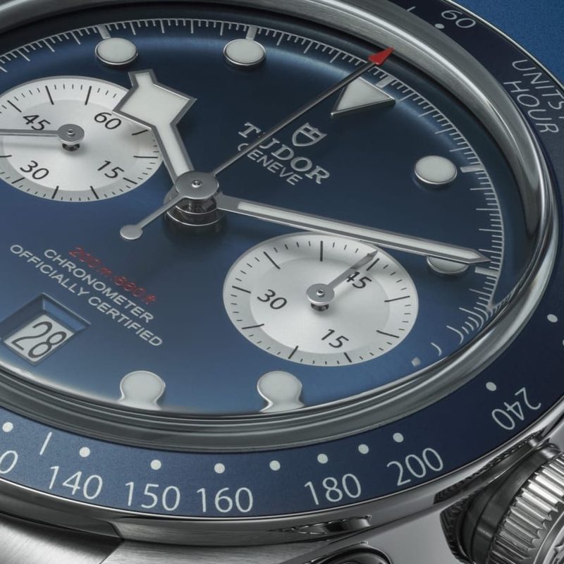 Side view of Tudor Black Bay Boutique Edition watch in blue