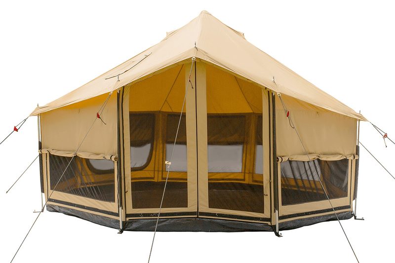 White Duck Outdoors 14' Altimus Bell Tent isolated on a white background.