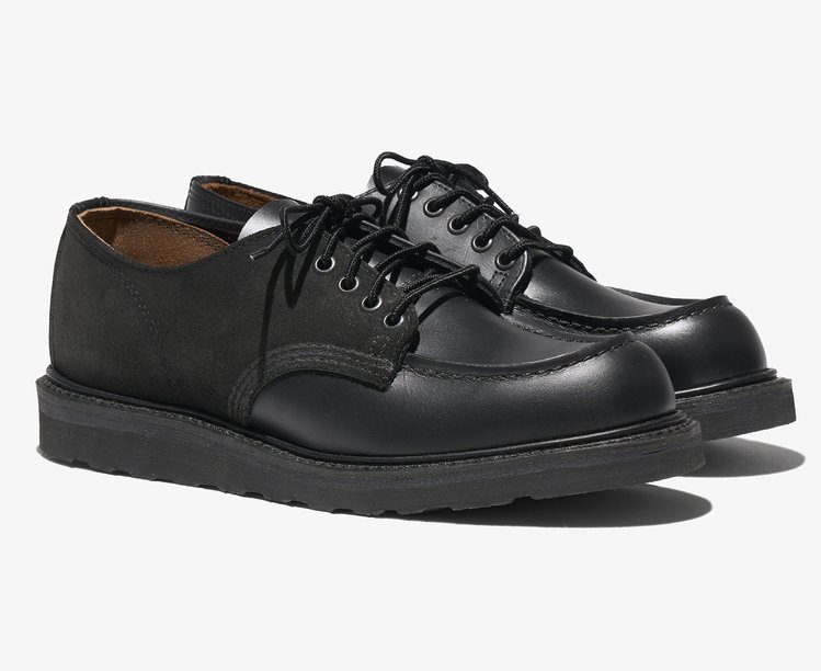 black Oxford loafer in white background