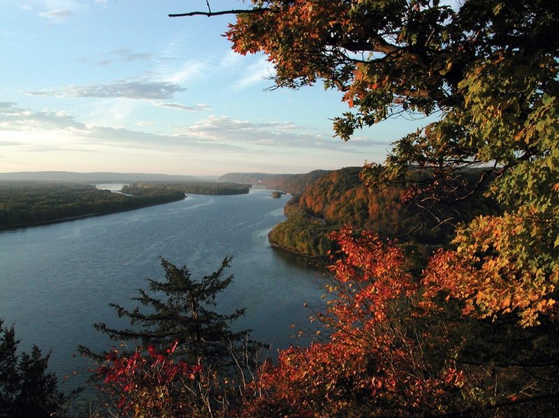 The view from Fire Point at Effigy Mounds National Monument