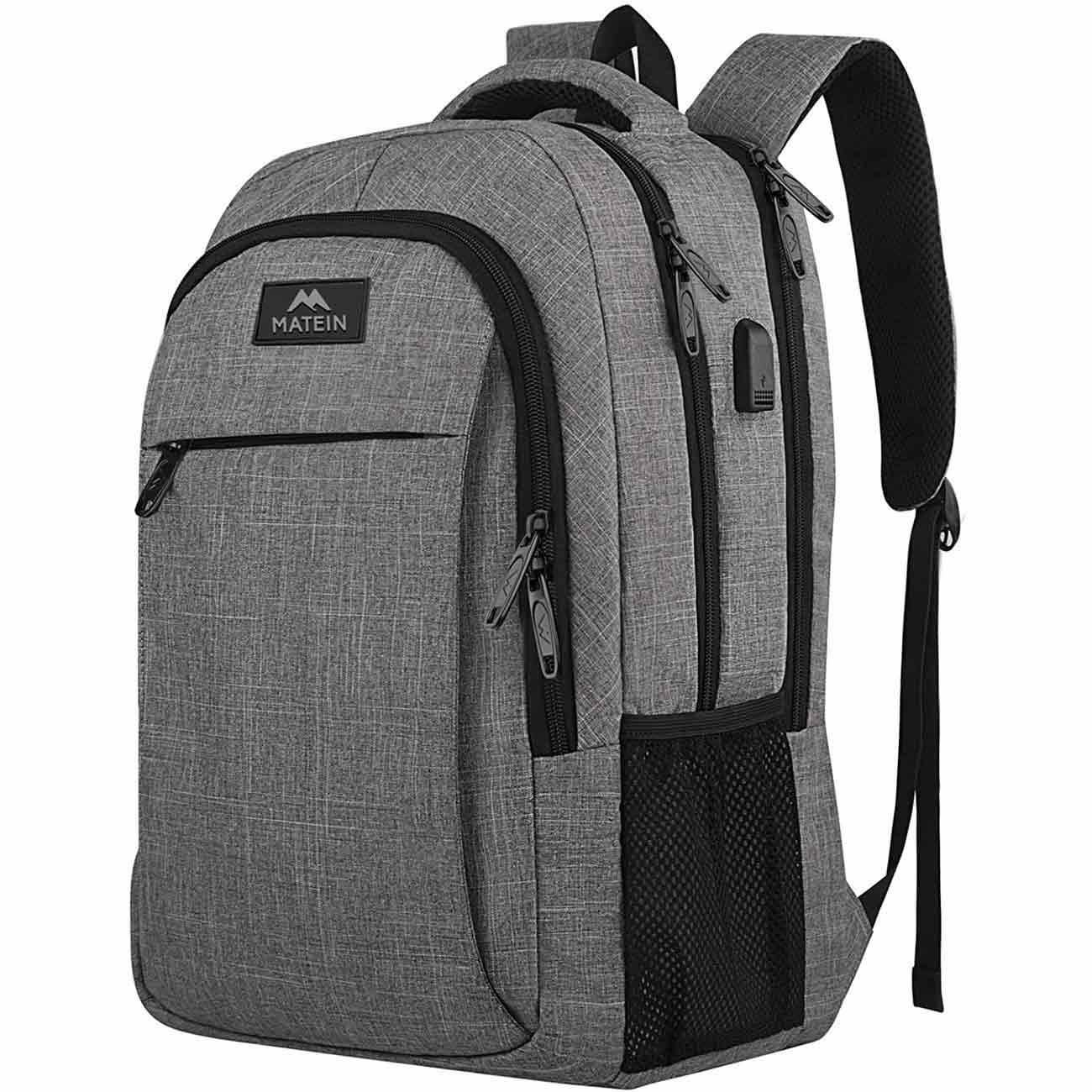black and gray travel backpack