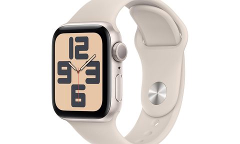 The Apple Watch SE 2 on a white backgroud.