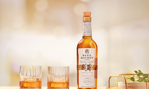 Basil Hayden Kentucky Bourbon Straight Whiskey in bottle with glasses