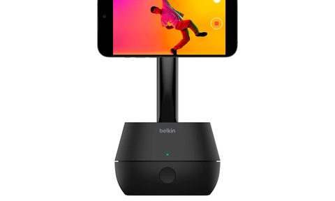 The Belkin Stage Auto-Tracking Stand Pro on a white background.