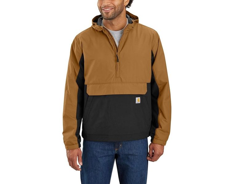 A model wearing the Carhartt Men's Rain Defender.