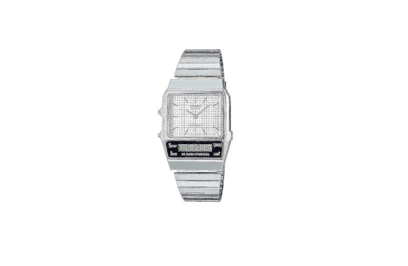 The Casio AQ-800E-7A has a graph-paper style face.