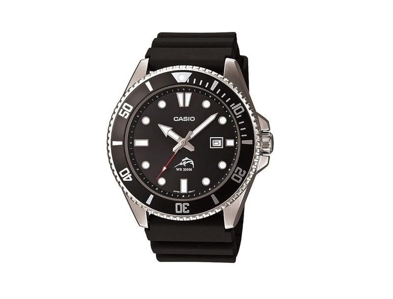 The Casio MDV106-1A is a sleek black dive watch.