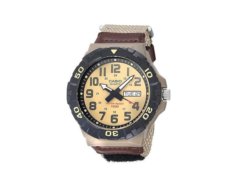 The Casio Outdoor Velcro Band watch with a clear background.