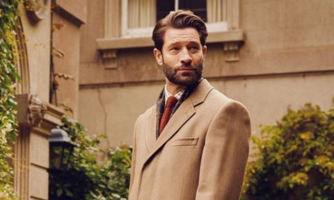 Cordings Camel Coat with Shirt and Tie
