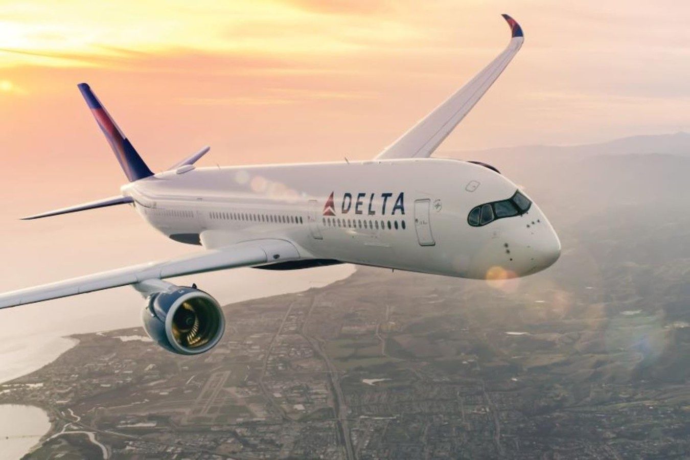 Delta airplane flying