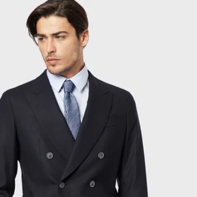 Double-breasted Armani suit
