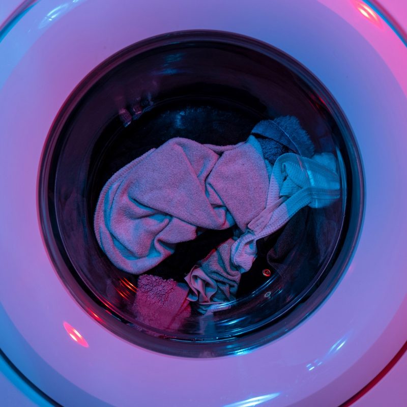 Dryer with clothes