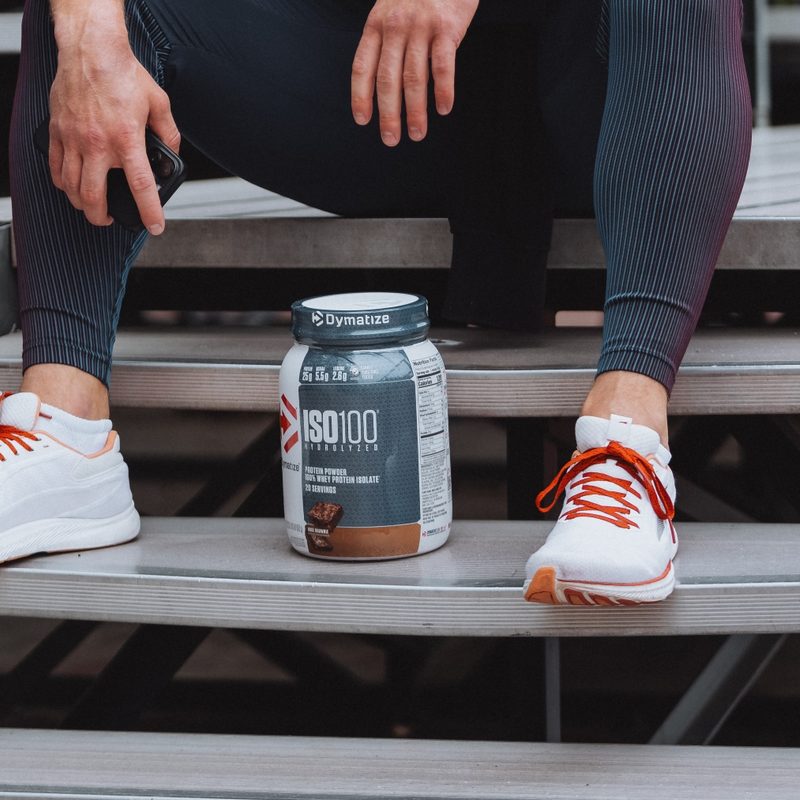 Dymatize on a step
