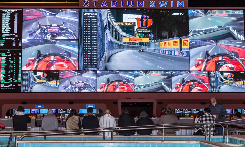 Fans watching the 2023 LVGP at Stadium Swim.