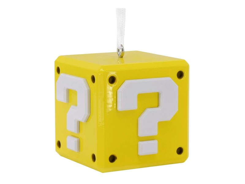 Don't jump up and hit this Hallmark Nintendo Super Mario Question Block Christmas Ornament with your head, it is made of metal!