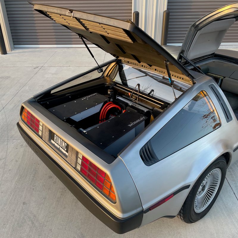 Delorean after EV conversion by Moment Motor Company