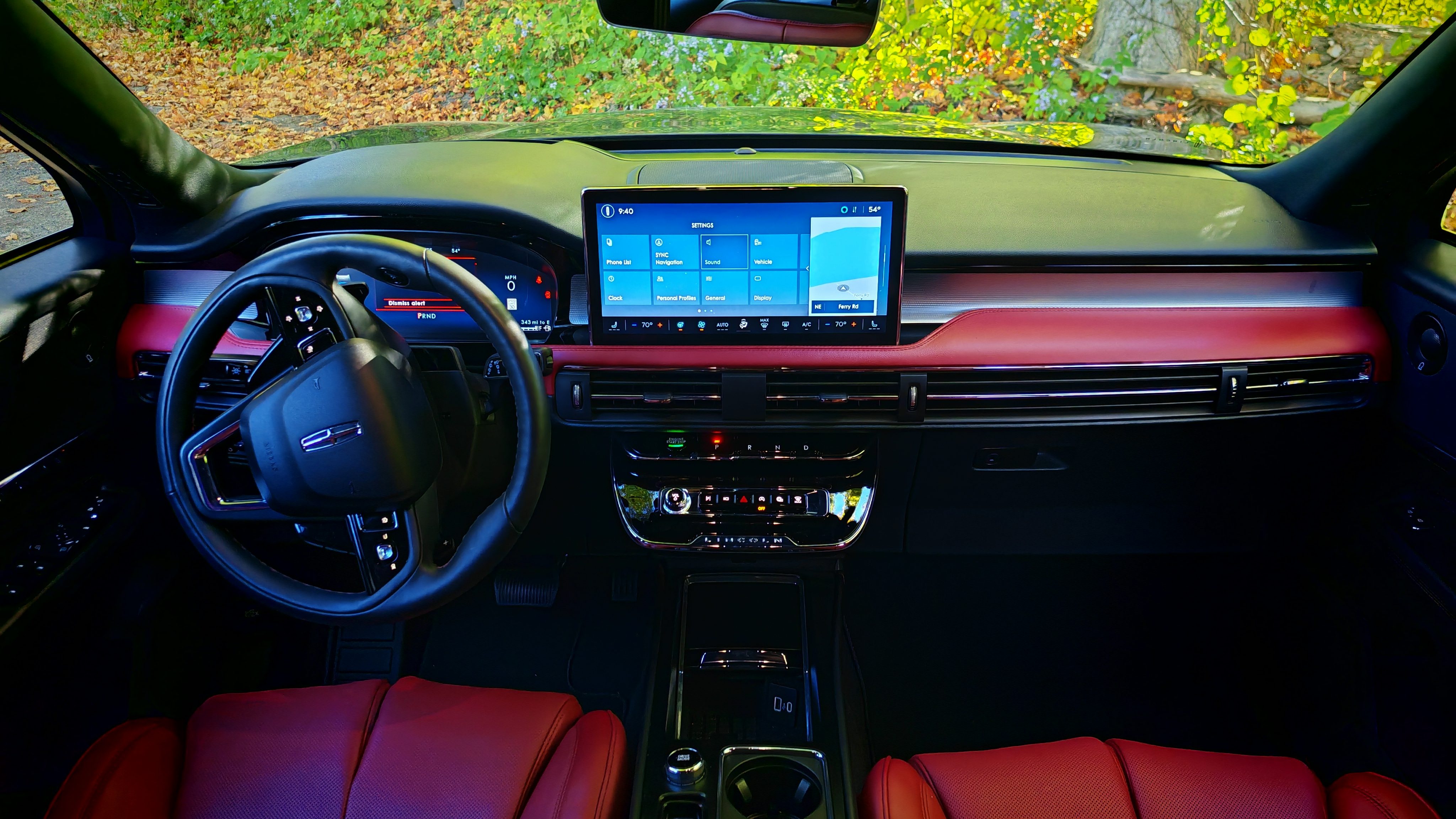 Shot of the 2024 Lincoln Corsair dash and interior