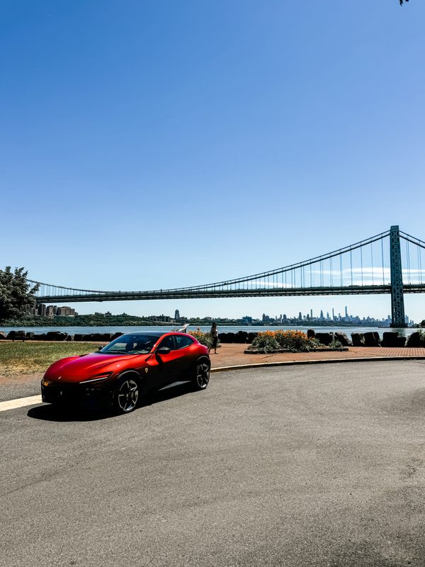 Ferrari Purosangue by bridge
