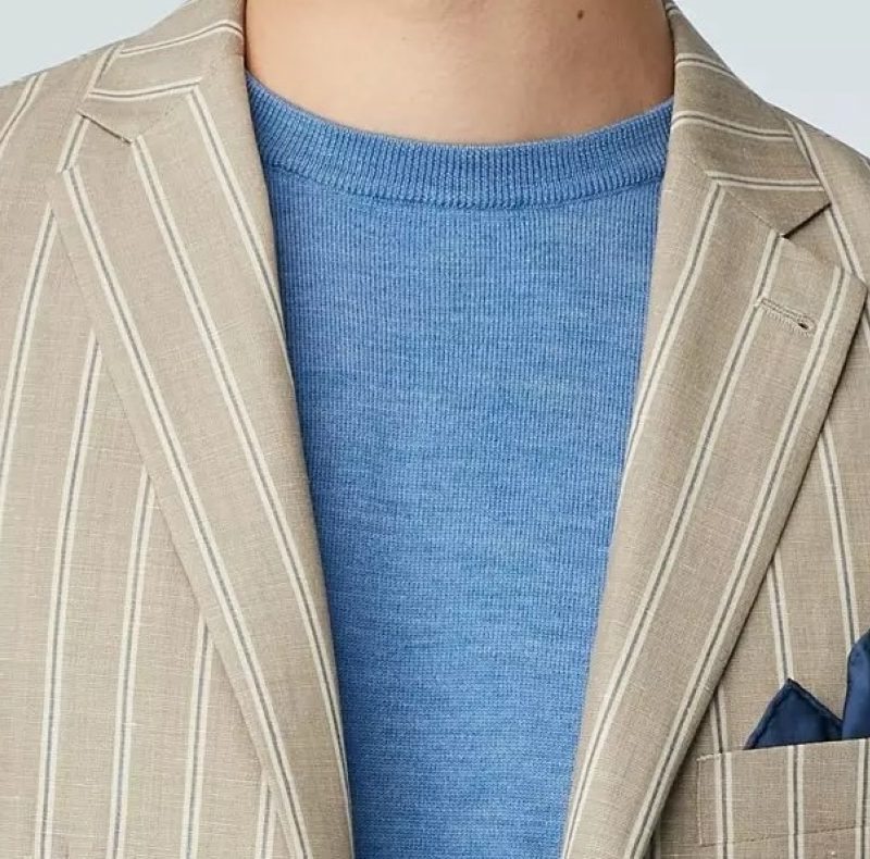 Indochino suit over a sweater