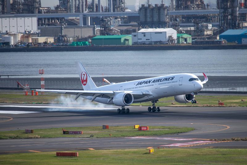 JAL airplane landing