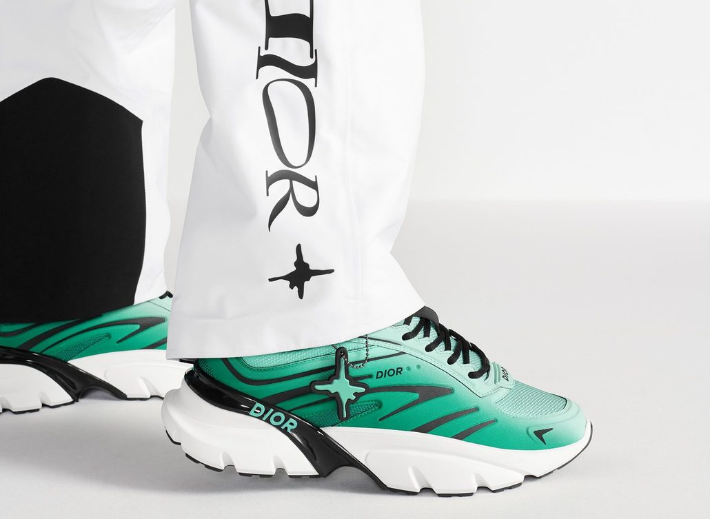 green ombre dior sneaker on model