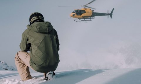 aether fw24 man in maverick snow shell jacket