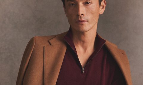 Man in eton zip sweater
