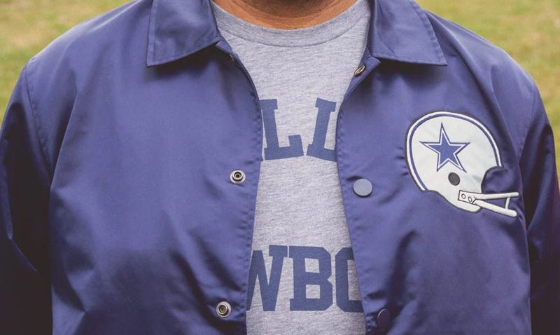 Man wearing Cowboys Homage jacket