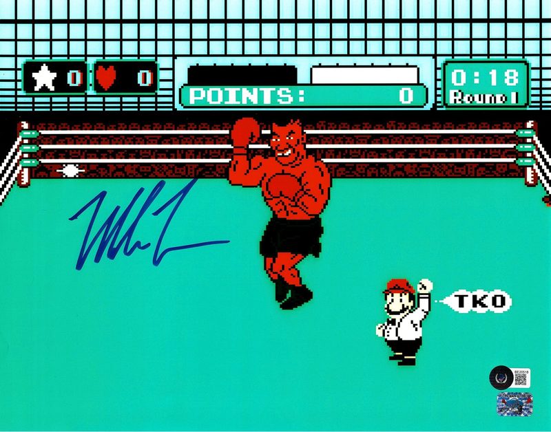 A signed-by Mike Tyson Punch-OUt!! Nintendo picture.