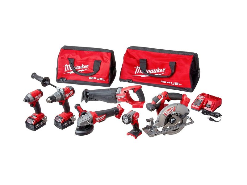 Everything included with the Milwaukee M18 Fuel 6-Tool Kit.