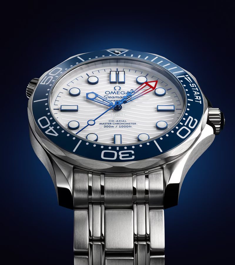 Omega Seamaster America's Cup on dark background