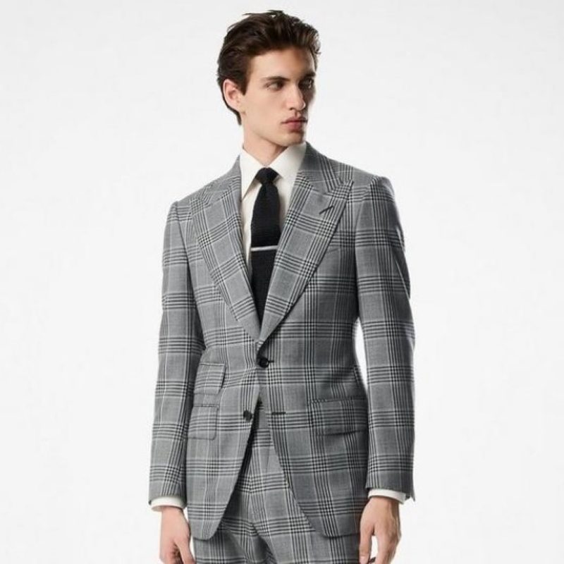 Tom Ford Gray Glenn Plaid