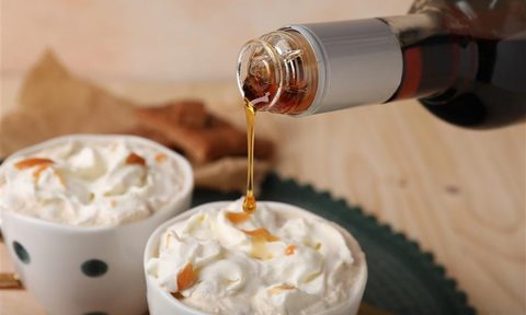 Adding coffee syrup