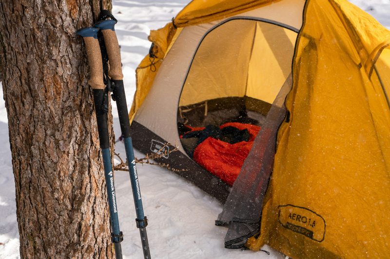 Tent camping in the winter