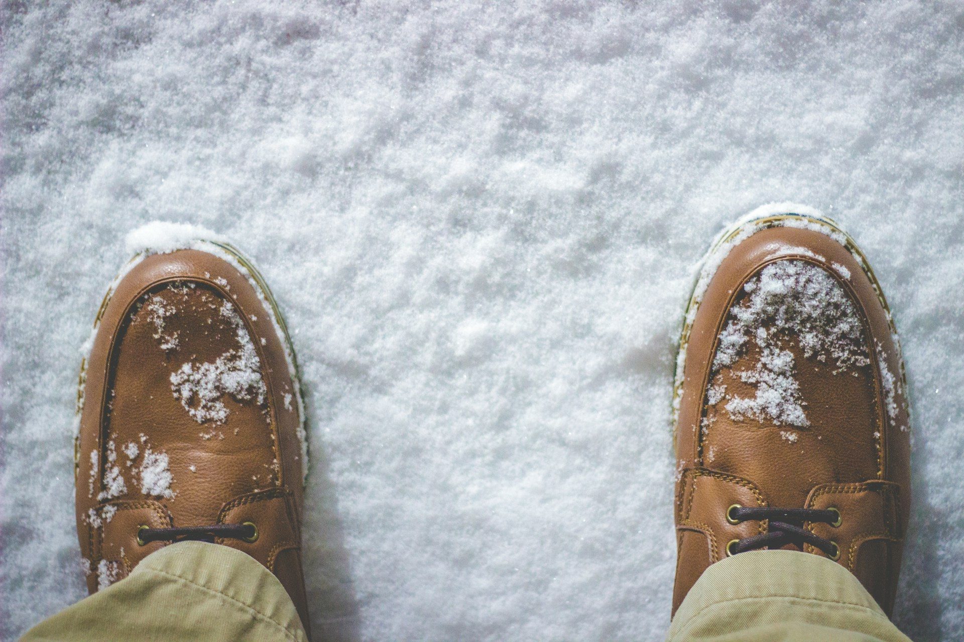 top view of person's boots