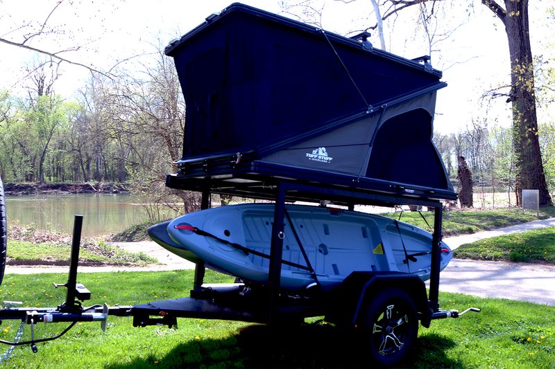 Side view of Hiker Trailers' GearLoft micro-camper travel trailer.