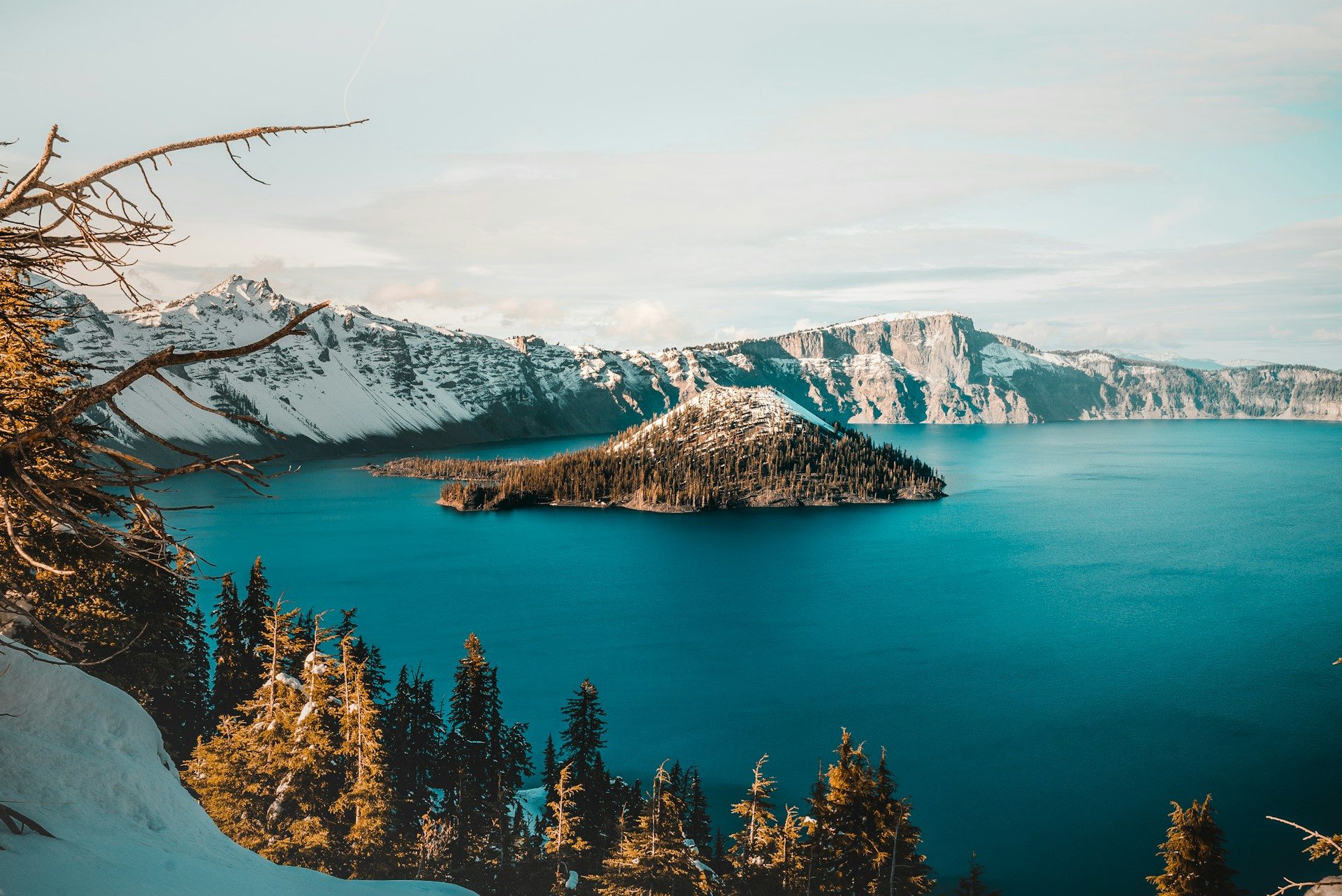 Crater Lake in the winter