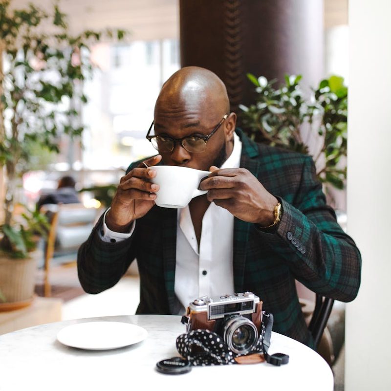Man drinking coffee