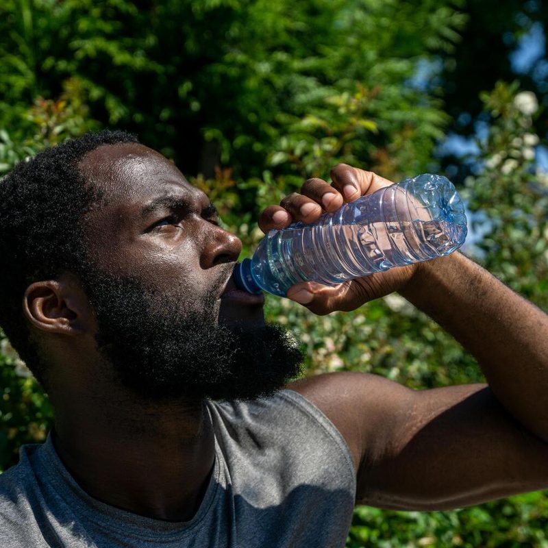 Man drinking water