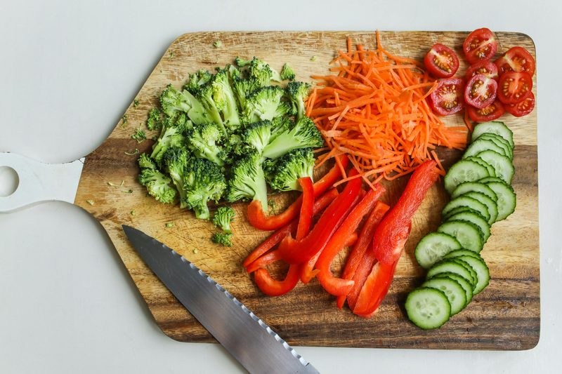Vegetables on cutting board