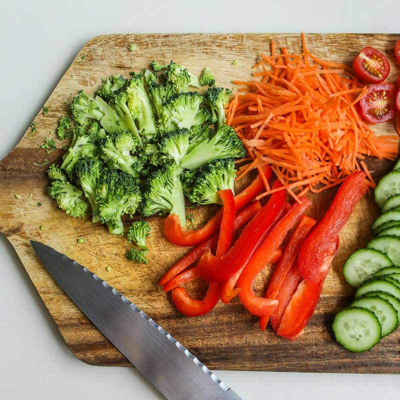 Vegetables on cutting board