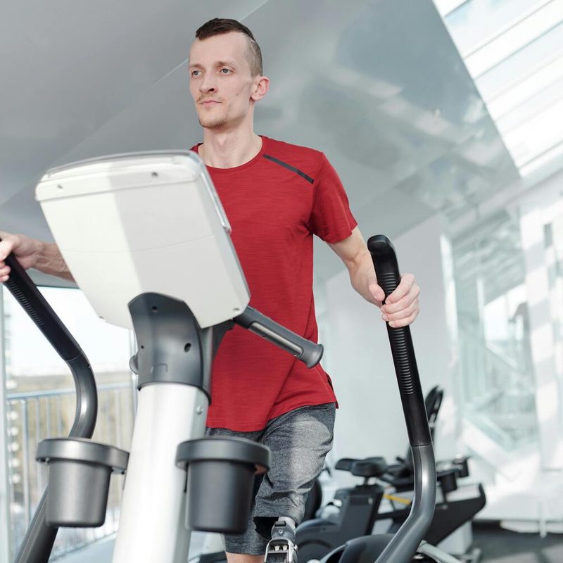 Man using an elliptical